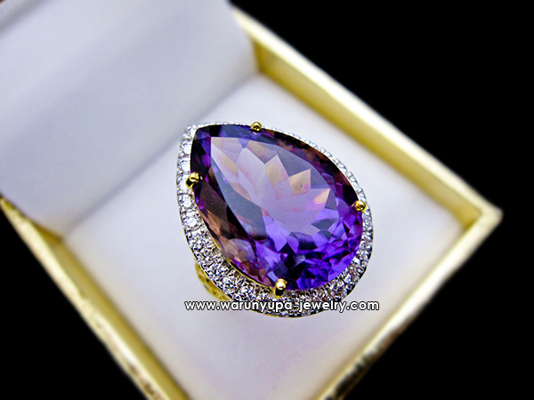 แหวนอเมทิสต์หยดน้ำทรง Lavender Essence