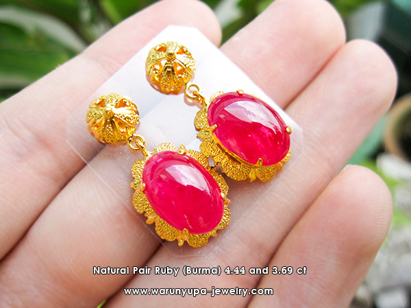 ทับทิมพม่า Pair Ruby (Burma) 4.44 3.69 ct